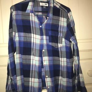 Blue plaid shirt
